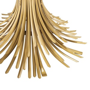 Table à manger en acier inoxydable à base géométrique SHEAF WHEAT, finition laiton poli/plaqué or, design moderne pour la maison, le bureau et la salle à manger - Product Image 6