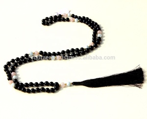 Collier de perles Mala spirituelles indiennes Piedras Naturales cristal pierres de guérison nouées gland perle collier de perles de mode - Product Image 1