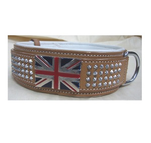 Collier de chien en cuir de couleur café de luxe avec décoration de rivet prêt pour l'exportation en vrac laisse pour animaux de compagnie de qualité supérieure - Product Image 2