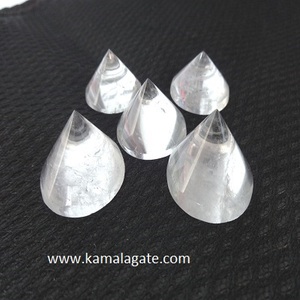 Vente en gros de pyramides coniques en quartz naturel, pierre semi-précieuse, artisanat de style Feng Shui pour la guérison par le Reiki - Product Image 1