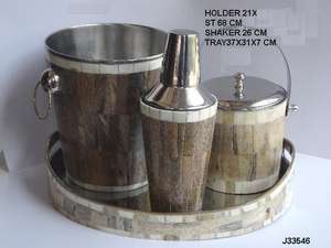 Hot Selling Steel Wine Cooler with Mosaic of Bone in Natural Finish Stainless Steel Wine Bottle Cooler Wine <b>Accessories</b> <b>Home</b> - Product Image 5