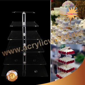Soporte de exhibición de pastel acrílico ecológico de 3 o 5 capas de boda personalizado de fábrica - Product Image 5