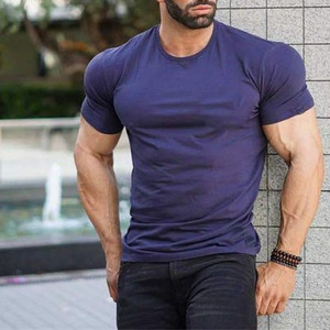 Camisetas de gimnasio para hombre, camisa de alta calidad de algodón y licra, personalizada y ajustada al músculo, venta al por mayor - Product Image 4