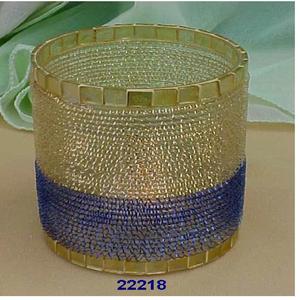 Bougeoir votif en verre bleu et doré bougeoirs bougeoir Vintage pour centres de Table maison douche nuptiale décor de Table - Product Image 1