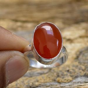 แหวนโอนิกซ์สีแดงทรงกลมลูกแพร์ทรงสี่เหลี่ยมพลอยธรรมชาติอัญมณี925เงินสเตอร์ลิง - Product Image 6
