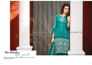 Robes de pelouse en soie pakistanaise Style indien traditionnel Salwar Kameez mariages fêtes conceptions modernes modèle fantaisie de haute qualité - Product Image 2