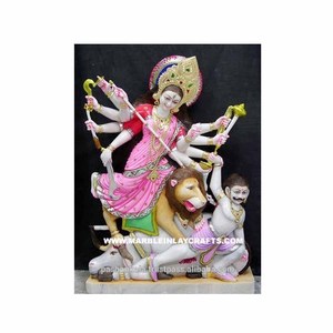 แฮนด์เมดหินอ่อนสี Durga Maa ประติมากรรมไอดอล - Product Image 1