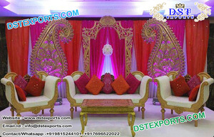 Sankedha-Conjunto de sofá de boda indio, mueble de escenario antiguo de noche árabe con temática marroquí - Product Image 5