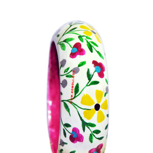 Fait main en bois peinte à la main bracelet bracelet feuille design - Product Image 4