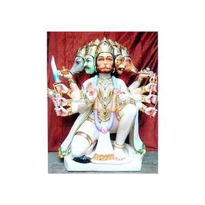 Makrana-estatua de mármol Hanuman sentado - Product Image 1