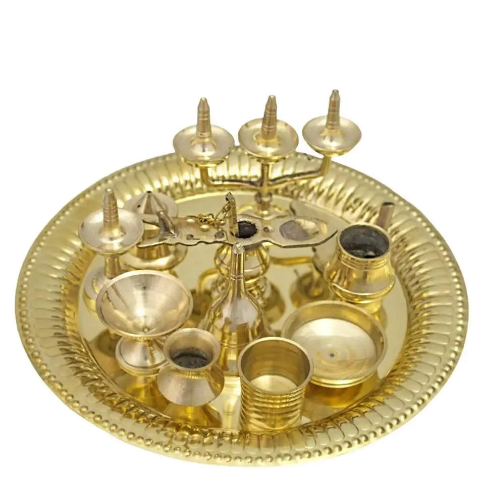 THALI/TAT/POOJA THALI/ METAL UTENSILSのようなインドのPOOJAアイテム