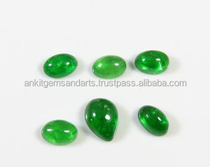 พลอยโกเมนทำจากผ้าแพรต่วนธรรมชาติสีเขียว,พลอยทรงหลวมรูปไข่พลอยสำหรับทำเครื่องประดับ - Product Image 2