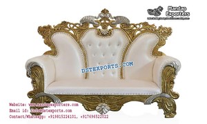 Canapé de scène de mariage moderne en bois de teck blanc, style royal, pour mariages indiens et asiatiques, design personnalisable, léger - Product Image 5
