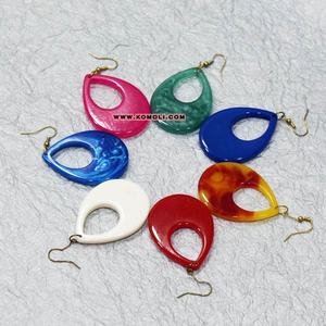 Boucles d'oreilles multicolores en résine fine, style Vintage, personnalisé, 1 paire - Product Image 1