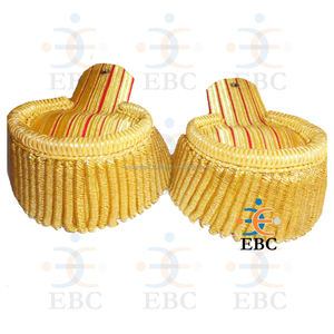 Venta al por mayor de fábrica, Charretera ceremonial, flecos dorados, uniforme hecho y charreteras de disfraces, accesorios y accesorios para uniformes - Product Image 5