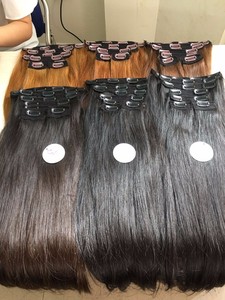 100% extensions de cheveux naturels non traités 16 pouces tissage de cheveux humains droits à clipser d'Ivirgohair - Product Image 3