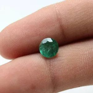 Natural Green Emerald Losse Stenen Oorsprong Zambian Ronde Vorm