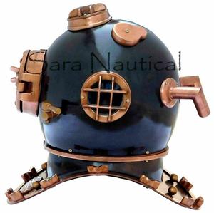 หมวกกันน็อคทองเหลืองโบราณ18 "ทะเลลึกสีกรมท่า V ดำน้ำลึกหมวกดำน้ำฮาโลวีน - Product Image 2