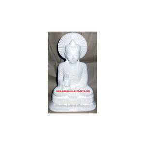 รูปปั้นพระพุทธรูปหินอ่อนอิตาลีที่ดีที่สุดสำหรับการนั่งสมาธิในการบูชาในวัด พร้อมการตกแต่งที่ละเอียดอ่อนและขัดเงาอย่างประณีต - Product Image 1