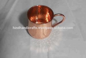 Hammered <b>Moscow</b> <b>Mule</b> <b>Mug</b> of Shiny Copper Finishing with Handle - Product Image 4