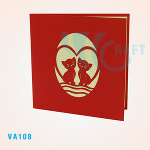 Couple fait à la main 3D carte pop-up tendance Vietnam mariage salutations artisanat meilleur prix sur conception personnalisée papier cadeau - Product Image 3