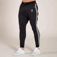 Conjunto Deportivo Negro con Dos Líneas Blancas para Hombre, Talla Grande, Transpirable, Antiestático, Antibacteriano, Anti-UV, Poliéster/Algodón, Marca Hawk
