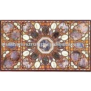 Exclusive Marble Pietra Dura Inlaid โต๊ะทำงาน,โต๊ะรับประทานอาหาร - Product Image 1