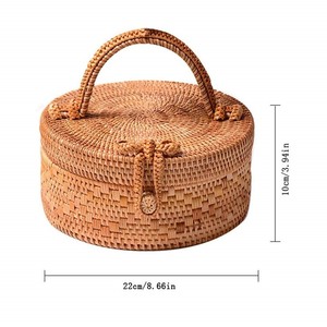 Sac à main en osier tissé, rond en rotin, fait à la main, bon marché, collection - Product Image 2