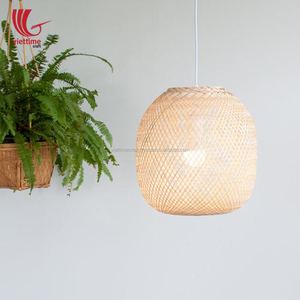 Venta al por mayor de lámparas colgantes de bambú tejido moderno sombras notable forma de línea de iluminación - Product Image 2