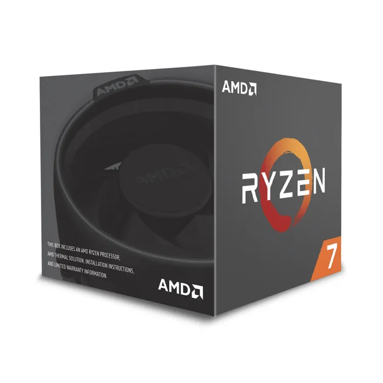 PROCESADOR AMD Original R7 2700, unidad Central de procesamiento de CPU con aguja Wraith, enfriador LED usado