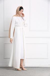 2018-2019 calidad impresionante de las mujeres musulmanas rayas Abaya Dubai Kaftan Kimono - Product Image 5
