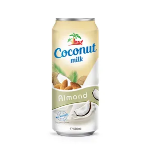 Coconut Beverage Milky White 500ml Almond Coconut Milk Drink 0% Alcohol Tasteless 0.5 L Can (verzinnt) Packaging