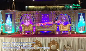 เวทีแต่งงานคริสตัลพาลาซโซสุดหรู ตกแต่งเวทีเมเฮนดี ดีไซน์เสาคริสตัล ตกแต่งเวทีซันเกต สำหรับงานอีเว้นท์ในสหรัฐอเมริกา - Product Image 6