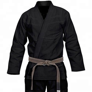 Logotipo personalizado BJJ Gi Etiquetas de bordado Costura en contraste Bucles con cordón Ventilaciones laterales-100% Algodón (Rojo Blanco Azul Negro Azul marino) - Product Image 5