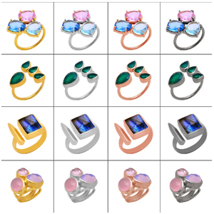 แหวน925แท้สีเงินสเตอร์ลิงสีรุ้งประดับด้วยพลอยธรรมดาแหวนแฟชั่นคลาสสิกสำหรับเป็นของขวัญครบรอบแต่งงาน - Product Image 5