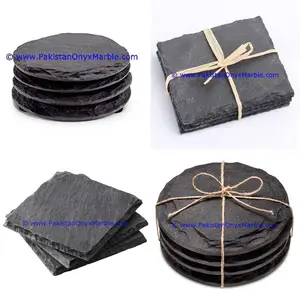 Grosir Set Coaster Ukiran Tangan Batu Hitam Set Coaster Marmer