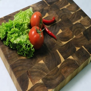 Tabla de cortar de madera de acacia maciza para cocina, con asa lateral, redonda, de teca, para picar - Product Image 3
