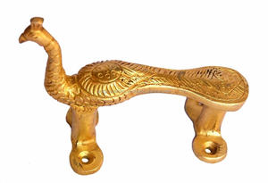 Omg Industries Tiroir de cuisine en laiton massif Poignée de levier de porte avec plaque arrière décorative pour chambre à coucher - Product Image 4