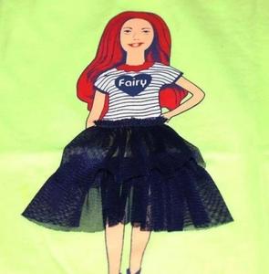 Camisetas estampadas a la moda para niña, ropa de algodón con cuello redondo, con estampado personalizado, colección de camisas de China - Product Image 3