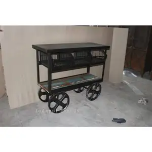 Industrial Metal <b>Kitchen</b> Furniture <b>Trolley</b> with Drawer and Bottom Shelf Wholesale Supplier - Product Image 1