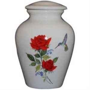 เถ้ากระดูกรูปกุหลาบแดงและนกฮัมมิ้งเตือนความทรงจำที่เป็นของแข็งทำจากทองเหลือง/อลูมิเนียมผู้ใหญ่ขี้เถ้างานศพของมนุษย์สไตล์อเมริกัน/ยุโรป - Product Image 1