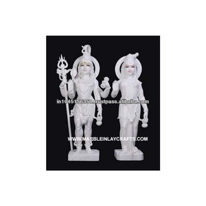 White Marble Gauri Shankar Statue - Product Image 1