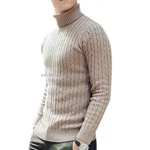 Pullover da uomo con colletto alto tinta unita in cotone lavorato a maglia maglione taglie forti Anti-strizzacervelli per l'inverno per adulti