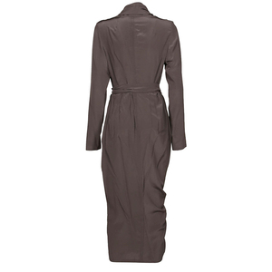 Abito drappeggiato in raso a <span class=keywords><strong>maniche</strong></span> <span class=keywords><strong>lunghe</strong></span> con cintura in vita lunga e Casual - Product Image 2