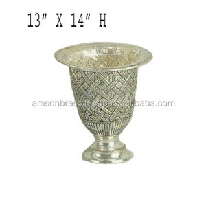 Urna de flores de níquel antiguo para decoración de interiores del hogar, urna de jardín, alambre de hierro metálico, urna decorativa para jardín doméstico - Product Image 3