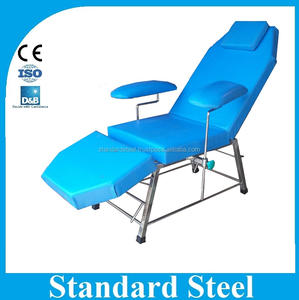 Chaise de patient réglable en acier inoxydable avec cuir pour le don de sang dans les hôpitaux, les aéroports et les banques de sang - Product Image 2