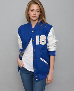 Blouson aviateur universitaire de baseball en laine Letterman élégant et décontracté personnalisé décoration en fourrure grande taille fermeture éclair inspiré Fight Club - Product Image 2