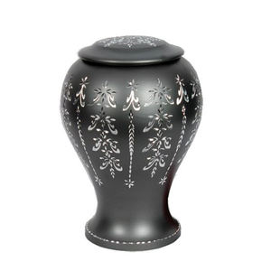 URNA DE CREMACIÓN AMERICANA para CENIZAS DISEÑADOR FUNERAL ADULTO PLATA GRABADA CENIZAS URNA DECORATIVA DE METAL - Product Image 6