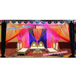 Wedding <b>Small</b> Vedi <b>Chairs</b> Designer Wedding Mandap <b>Chairs</b> Set Handmade New Design Wooden <b>Chairs</b> USA - Product Image 1