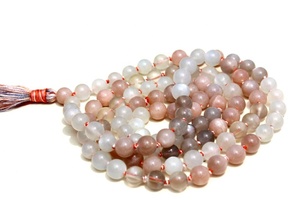 Gema Natural de alta calidad para meditación, piedra lunar de colores 108, collar de cuentas - Product Image 6